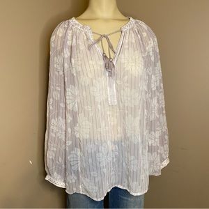 Lucky Brand Womens Mixed Print Top Size Medium